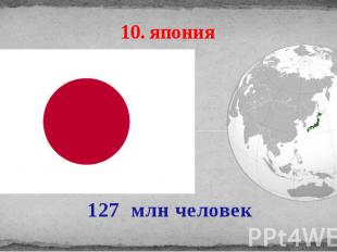 10. япония 127 млн человек