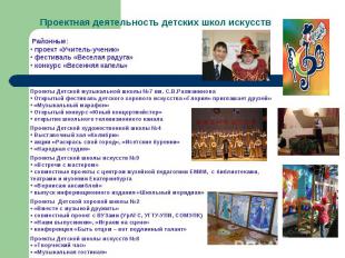 Проектная деятельность детских школ искусств Районные: проект «Учитель-ученик» ф