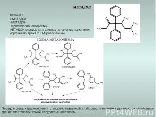 МЕТАДОНФЕНАДОНd-МЕТАДОНl-МЕТАДОННаркотический анальгетик.МЕТАДОН впервые синтези