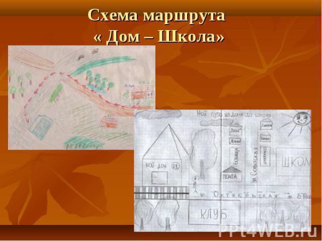 Схема маршрута « Дом – Школа»