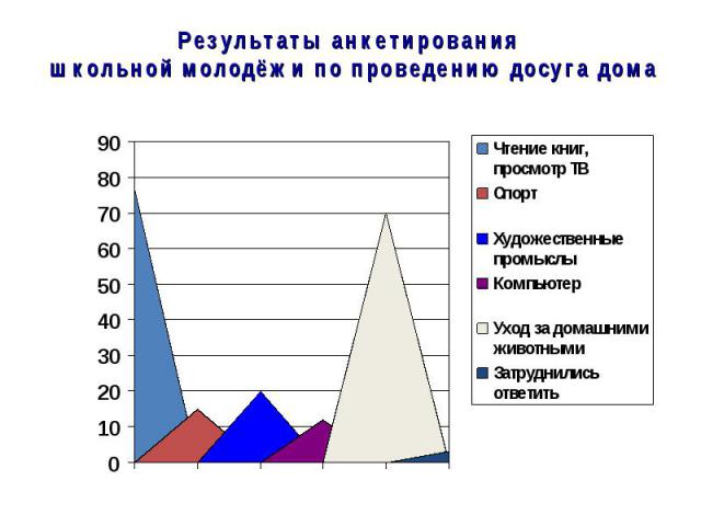 Результаты анкетирования школьной молодёжи по проведению досуга дома