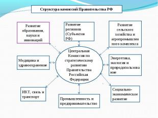 Структура комиссий Правительства РФ Центральная Комиссия по стратегическому разв