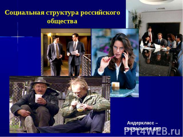 Социальная структура российского обществаАндеркласс – социальное дно
