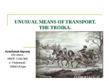 Unusual means of transport. THE TROIKA.