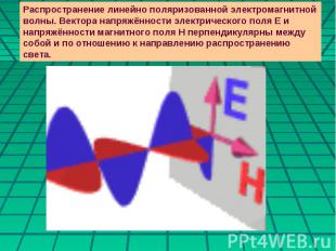 .Распространение линейно поляризованной электромагнитной волны. Вектора напряжён