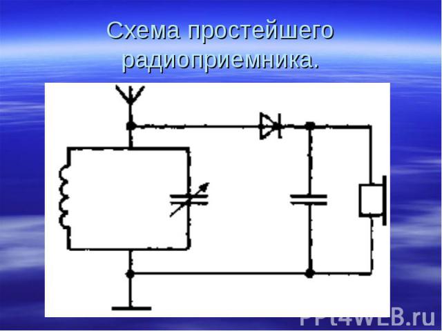 Схема простейшего радиоприемника.