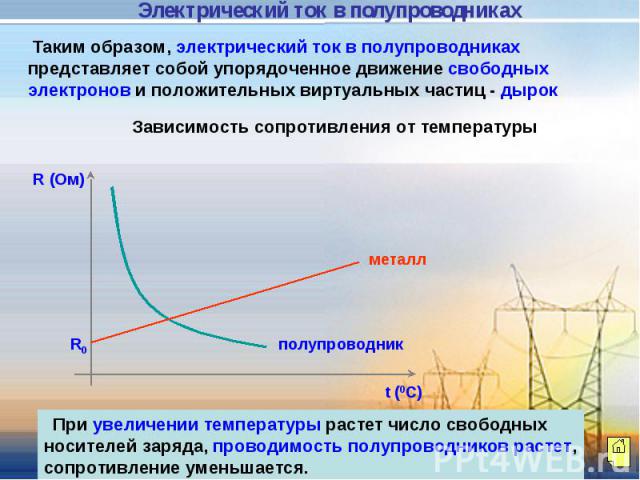 Электрический ток в проводниках и полупроводниках