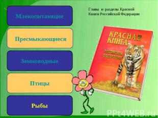 Главы и разделы Красной Книги Российской Федерации