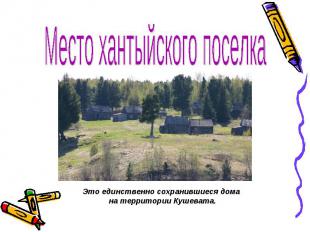 Место хантыйского поселка Это единственно сохранившиеся дома на территории Кушев