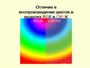 Отличие в воспроизведении цветов в моделях RGB и СMYK 
