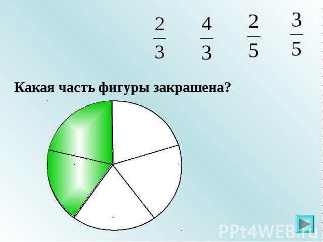 Для каждой дроби укажите номер рисунка на котором закрашена соответствующая часть прямоугольника