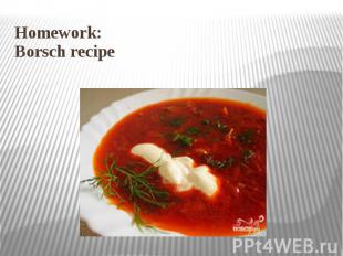Homework:Borsch recipe