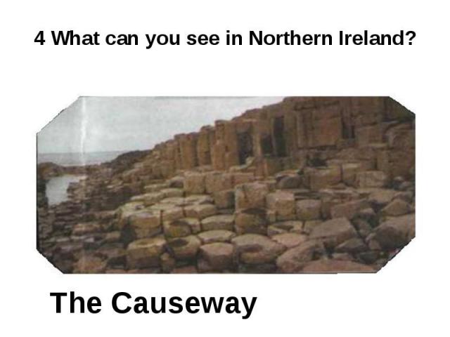 4 What can you see in Northern Ireland? The Causeway
