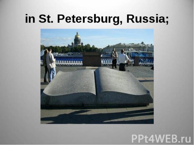 in St. Petersburg, Russia;