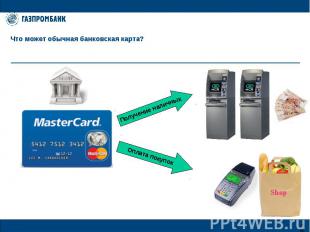 Что может обычная банковская карта? Получение наличных Оплата покупок Shop