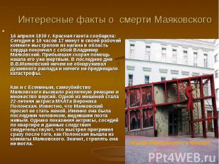 Музей Маяковского в Москве. Интересные факты о смерти Маяковского 14 апреля 1930