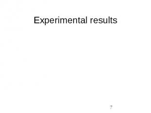 Experimental results