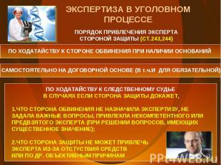 ПОРЯДОК ПРИВЛЕЧЕНИЯ ЭКСПЕРТА СТОРОНОЙ ЗАЩИТЫ (СТ.243,244) ПО ХОДАТАЙСТВУ К СТОРО