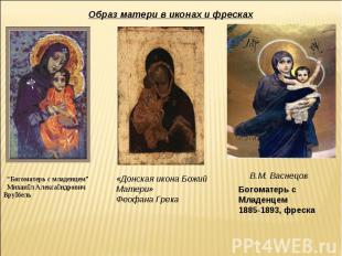 Образ матери в иконах и фресках “Богоматерь с младенцем” Михаил Александрович Вр