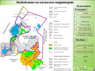 Воздействие на изучаемую территорию Линейные: Источники: Площадные Сельхоз угодь