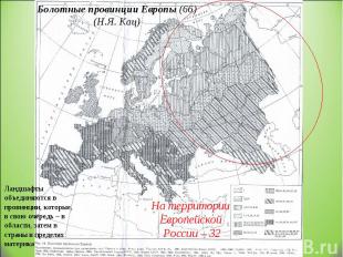 Болотные провинции Европы (66) (Н.Я. Кац) На территории Европейской России – 32