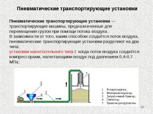 * Пневматические транспортирующие установки Пневматические транспортирующие уста