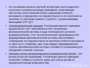 На основании анализа научной литературы было выделено несколько основополагающих