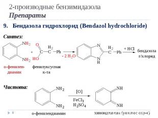 * 9. Бендазола гидрохлорид (Bendazol hydrochloride) Синтез: Чистота: бендазола г