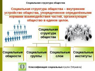 Социальная структура общества Социальная структура общества Социальные общности