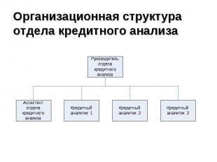 Организационная структура отдела кредитного анализа