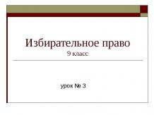 Избирательное право 9 класс