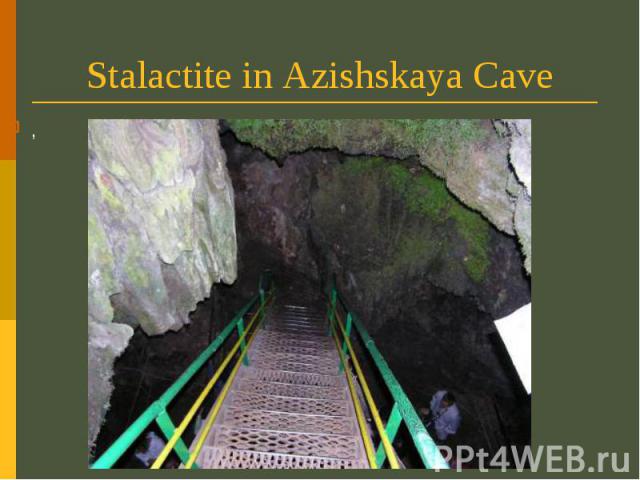 Stalactite in Azishskaya Cave, 