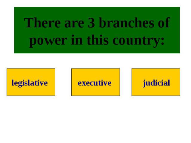 There are 3 branches of power in this country: