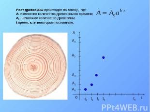 Рост древесины происходит по закону, где: A- изменение количества древесины во в