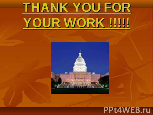 THANK YOU FOR YOUR WORK !!!!!