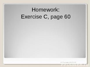Homework:Exercise C, page 60
