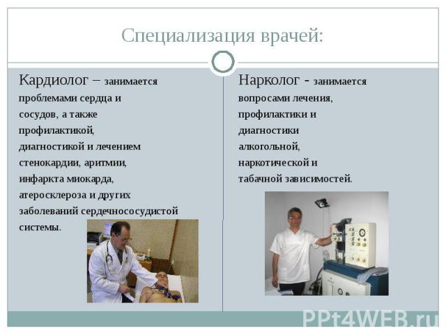 Специализация врачей презентация