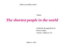 The shortest people in the world