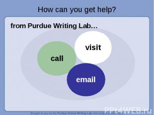How can you get help? from Purdue Writing Lab…