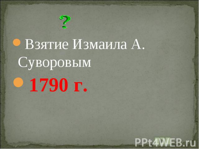 Взятие Измаила А. Суворовым1790 г.