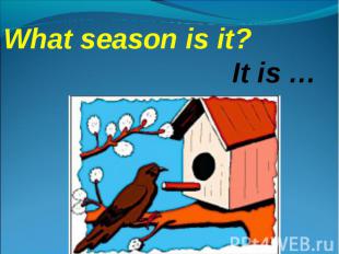 What season is it?It is …