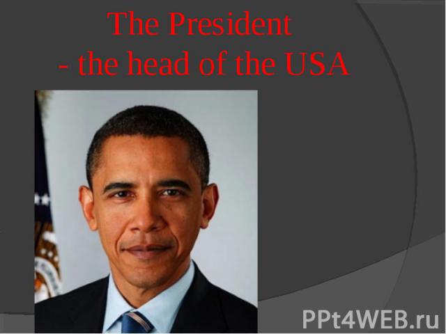 The President - the head of the USA