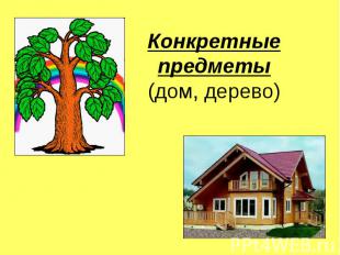Конкретные предметы(дом, дерево)