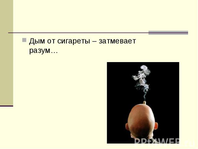 Дым от сигареты – затмевает разум…