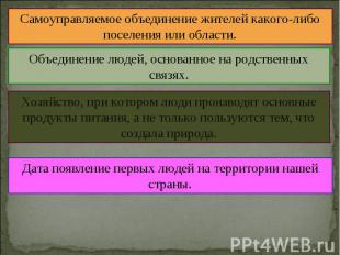 Самоуправляемое объединение жителей какого-либо поселения или области.Объединени