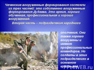 Чеченские вооруженные формирования состояли из трех частей: это собственно воору