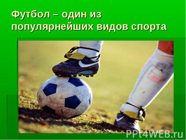 Футбол – один из популярнейших видов спорта