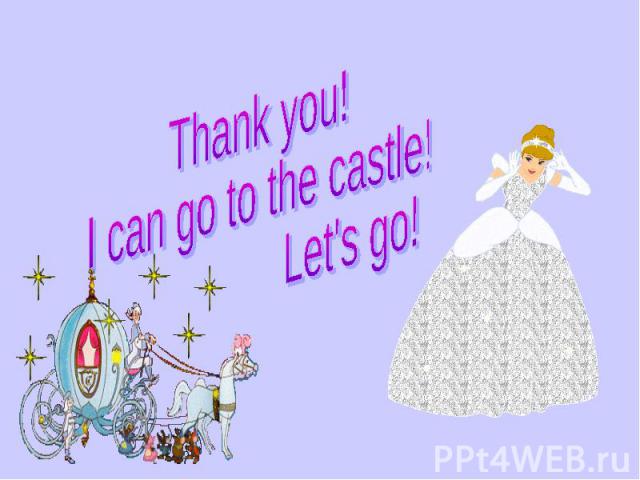 Thank you! I can go to the castle! Let's go!