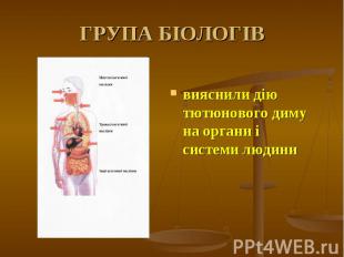 вияснили дію тютюнового диму на органи і системи людини