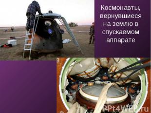 Космонавты, вернувшиеся на землю в спускаемом аппарате